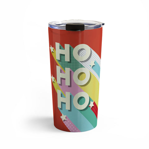 Showmemars Ho Ho Ho Christmas typography Travel Mug