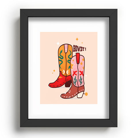 Showmemars Howdy Cowboy Boots Recessed Framing Rectangle