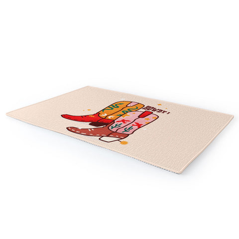 Showmemars Howdy Cowboy Boots Area Rug