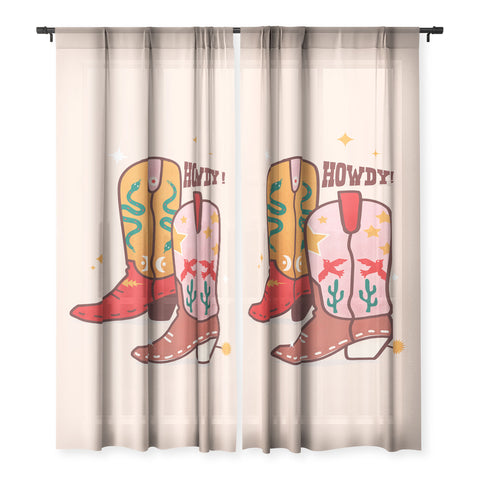 Showmemars Howdy Cowboy Boots Sheer Non Repeat