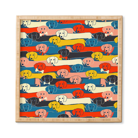 Showmemars Long dogs pattern Framed Wall Art