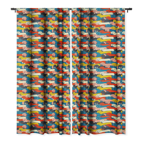 Showmemars Long dogs pattern Blackout Window Curtain