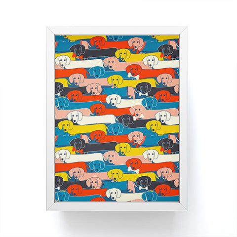 Showmemars Long dogs pattern Framed Mini Art Print