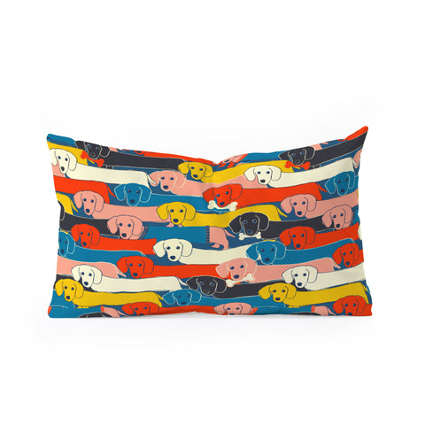 Showmemars Long dogs pattern Oblong Throw Pillow
