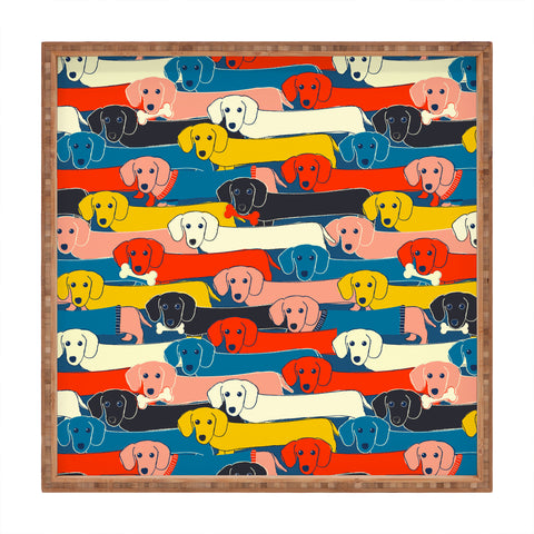 Showmemars Long dogs pattern Square Tray