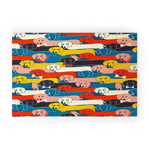 Showmemars Long dogs pattern Welcome Mat