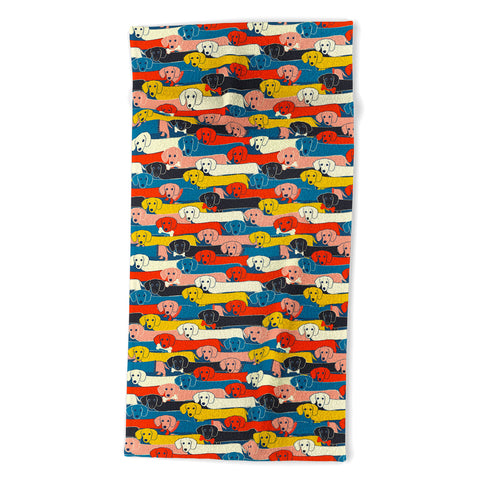 Showmemars Long dogs pattern Beach Towel