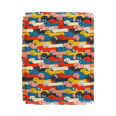 Showmemars Long dogs pattern Throw Blanket