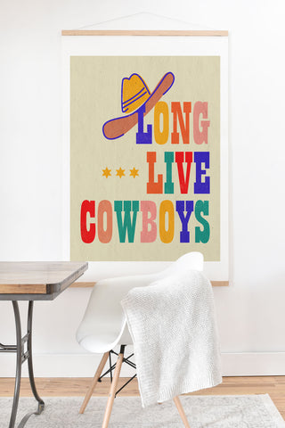 Showmemars LONG LIVE COWBOYS Art Print And Hanger