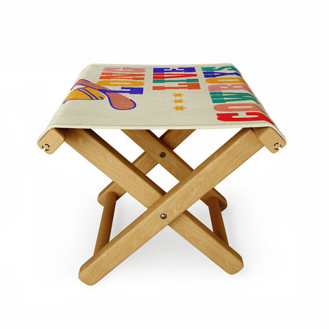 Showmemars LONG LIVE COWBOYS Folding Stool