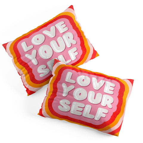 Showmemars Love Yourself retro type Pillow Shams
