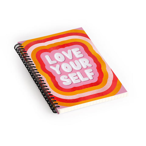 Showmemars Love Yourself retro type Spiral Notebook