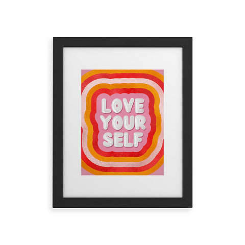 Showmemars Love Yourself retro type Framed Art Print