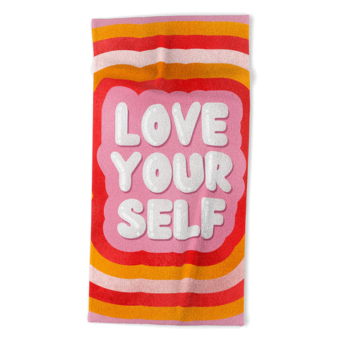 Showmemars Love Yourself retro type Beach Towel
