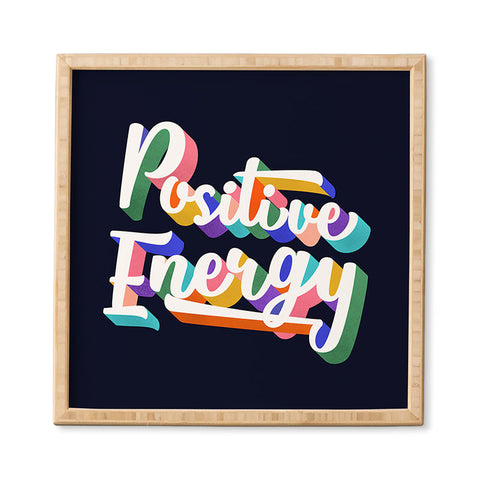 Showmemars Positive Energy typography Framed Wall Art