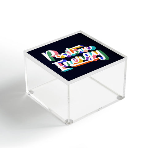Showmemars Positive Energy typography Acrylic Box