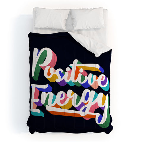 Showmemars Positive Energy typography Comforter