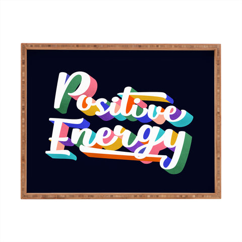 Showmemars Positive Energy typography Rectangular Tray