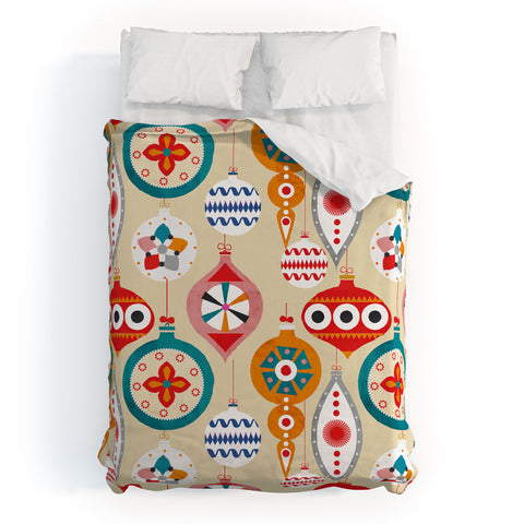 Showmemars Retro christmas ornaments pattern Duvet Cover