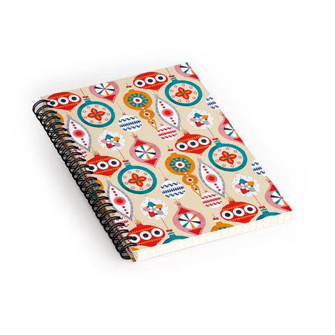 Showmemars Retro christmas ornaments pattern Spiral Notebook