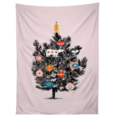 Showmemars Retro christmas tree Tapestry