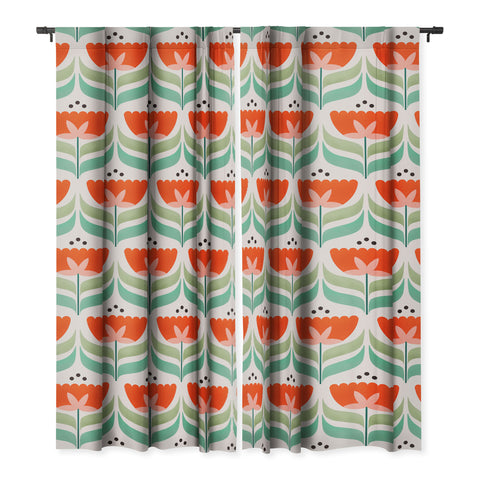 Showmemars Retro Tulips Pattern Blackout Non Repeat