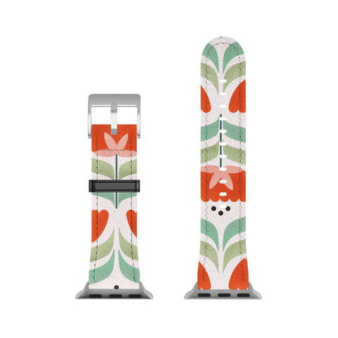 Showmemars Retro Tulips Pattern Apple Watch Band