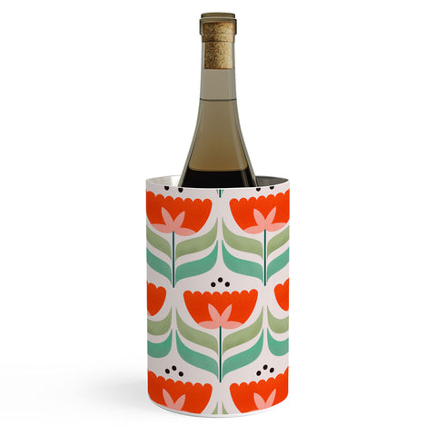 Showmemars Retro Tulips Pattern Wine Chiller