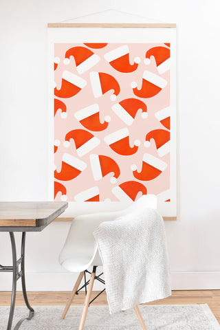 Showmemars Santa Hat pattern Art Print And Hanger