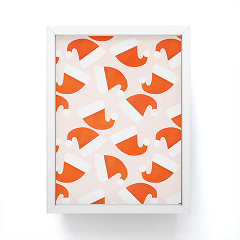 Showmemars Santa Hat pattern Framed Mini Art Print