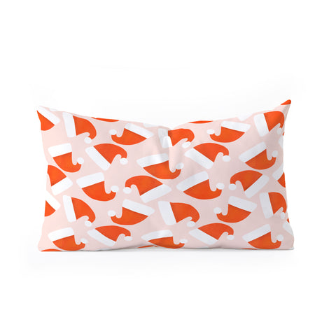 Showmemars Santa Hat pattern Oblong Throw Pillow