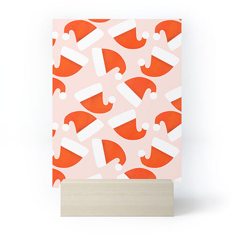 Showmemars Santa Hat pattern Mini Art Print