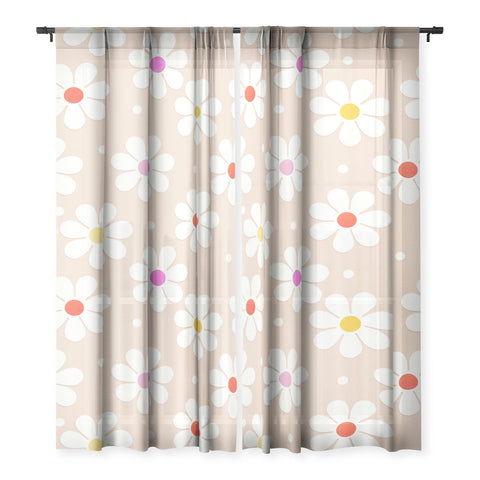 Showmemars Seventies Daisies Pattern Sheer Non Repeat