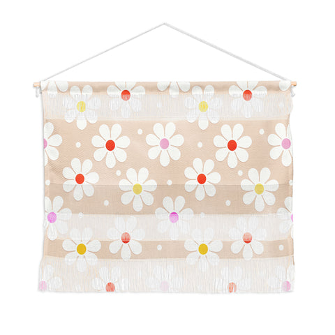 Showmemars Seventies Daisies Pattern Wall Hanging Landscape