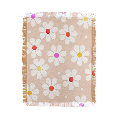 Showmemars Seventies Daisies Pattern Throw Blanket
