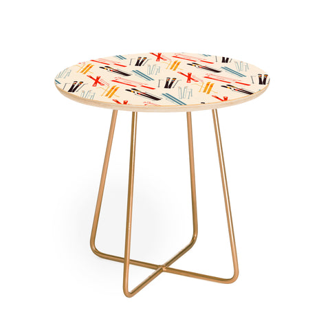 Showmemars Ski time pattern Round Side Table