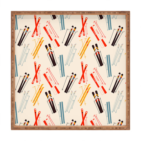 Showmemars Ski time pattern Square Tray