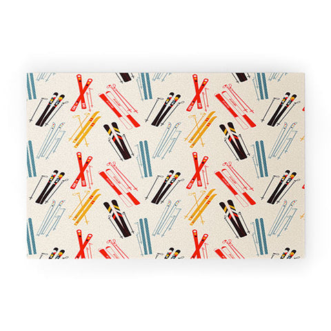 Showmemars Ski time pattern Welcome Mat