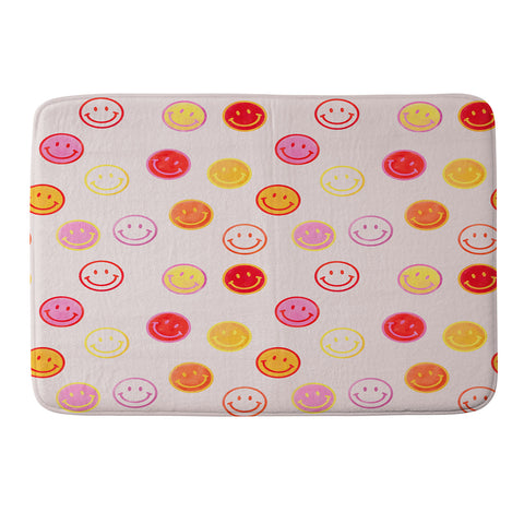 Showmemars Smiling Faces Pattern Memory Foam Bath Mat