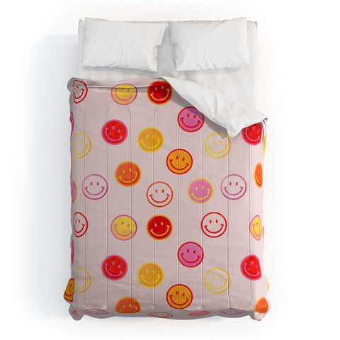 Showmemars Smiling Faces Pattern Comforter