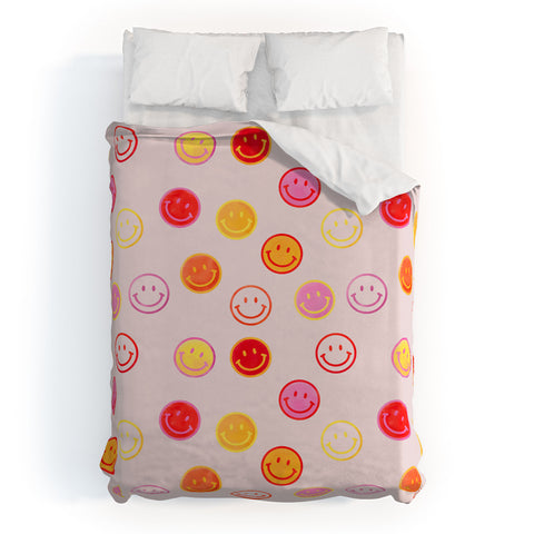 Showmemars Smiling Faces Pattern Duvet Cover
