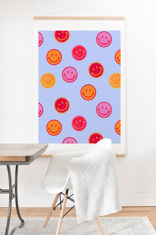 Showmemars Smiling faces pattern no2 Art Print And Hanger