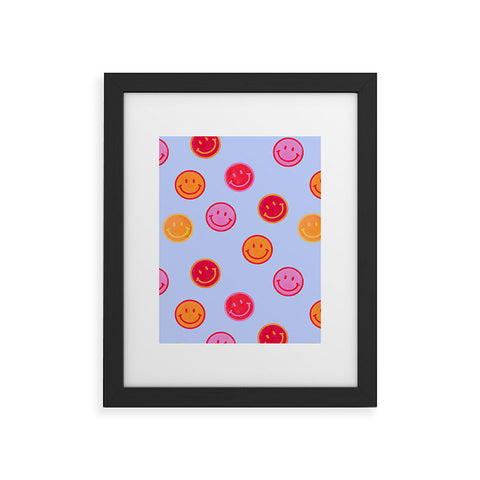 Showmemars Smiling faces pattern no2 Framed Art Print