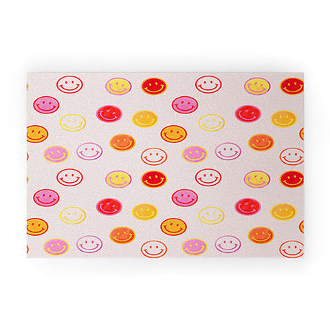 Showmemars Smiling Faces Pattern Welcome Mat