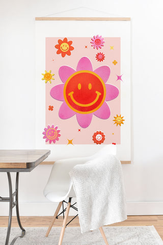 Showmemars Smiling Flower Faces Art Print And Hanger