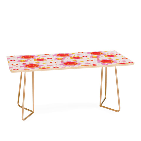 Showmemars Smiling Flower Faces Coffee Table