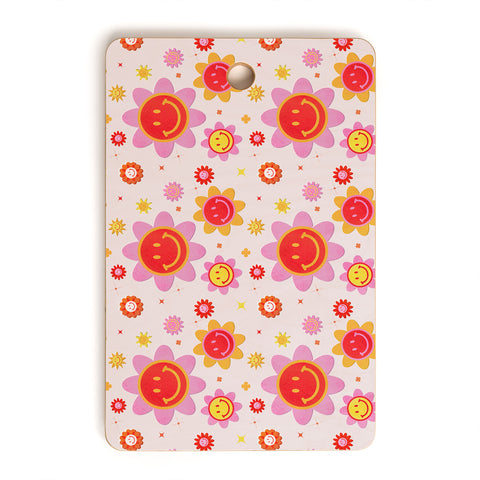 Showmemars Smiling Flower Faces Cutting Board Rectangle