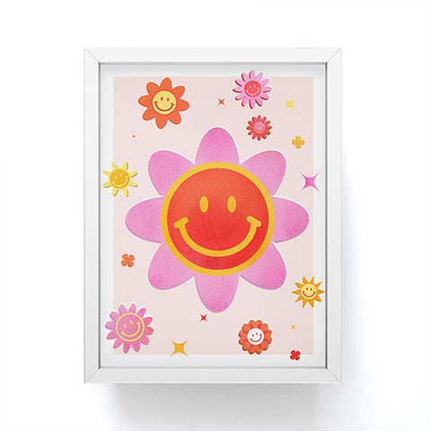 Showmemars Smiling Flower Faces Framed Mini Art Print