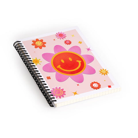 Showmemars Smiling Flower Faces Spiral Notebook