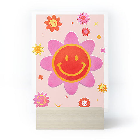 Showmemars Smiling Flower Faces Mini Art Print